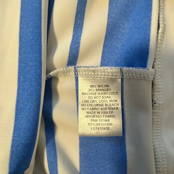 Jude Connally Morgan Skort Stripes Blue and White Side Zipper Size Medium Tennis - Picture 4 of 6